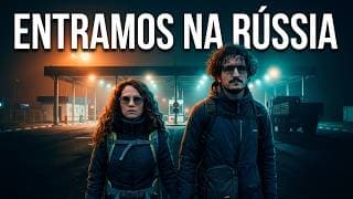 Capa do vídeo Cruzamos a fronteira da Rússia às 6h da manhã e fomos parar em um CAMINHÃO MILITAR!