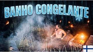 Capa do vídeo SAUNA NA FINLÂNDIA e noite em uma CABANA!